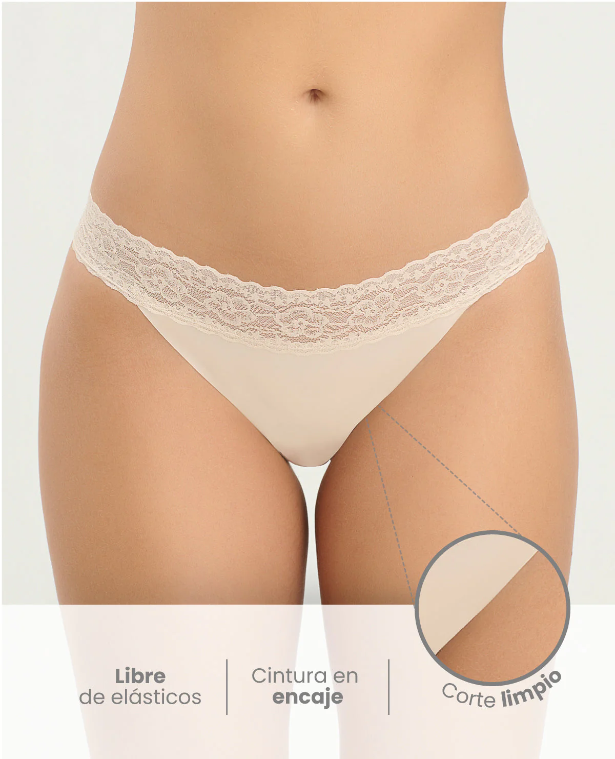 PANTY SEMIDESCADERADO | CINTURA EN ENCAJE - Image 2