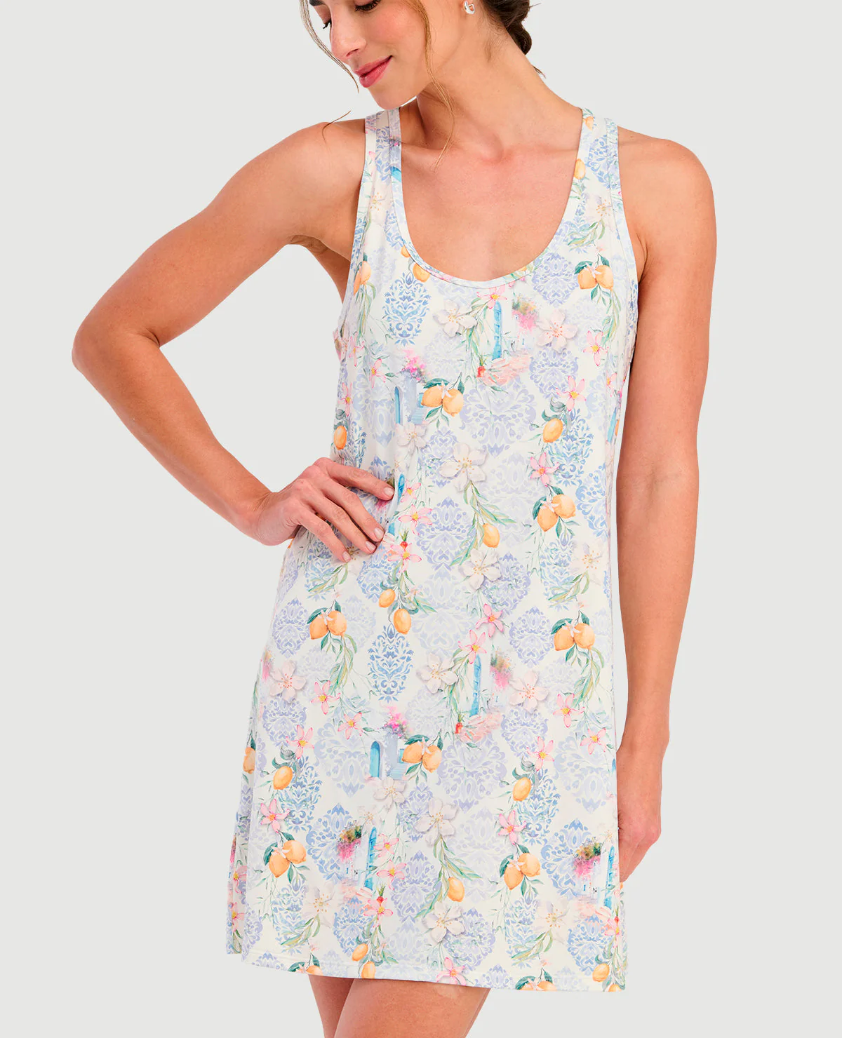 PIJAMA BATOLA | SILUETA SEMI AJUSTADA | ESTAMPADO MEDITERRÁNEO