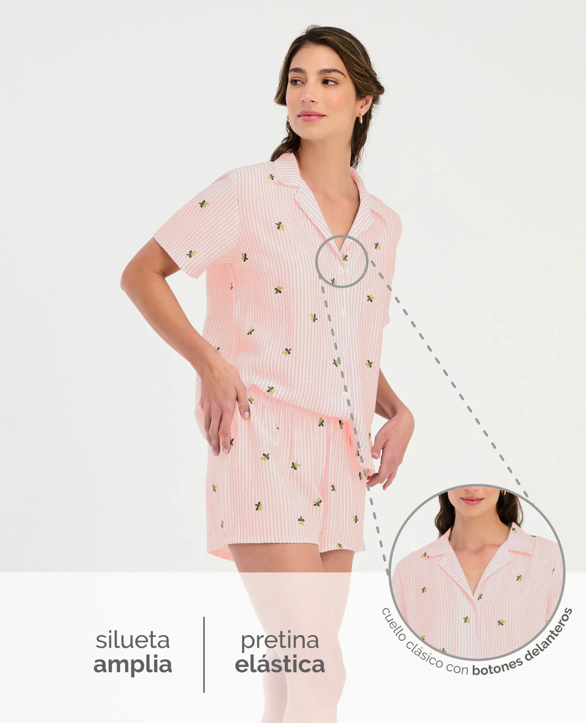 PIJAMA DE SHORT | MANGA CORTA |CON BOTONES - Image 3