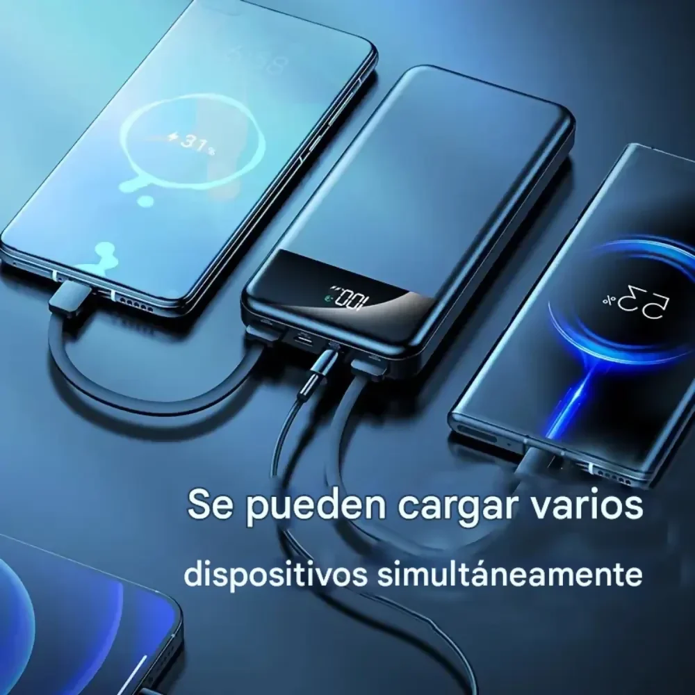 POWER BANK 20000MAH MULTIPUERTOS LIGHTING V8 TIPO C LINTERNA - Image 5