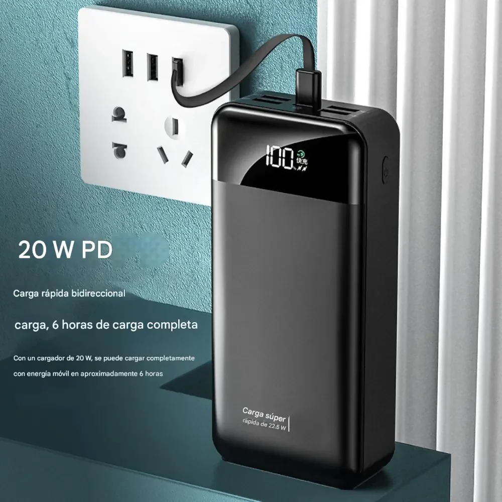 POWER BANK 20000MAH MULTIPUERTOS LIGHTING V8 TIPO C LINTERNA - Image 7