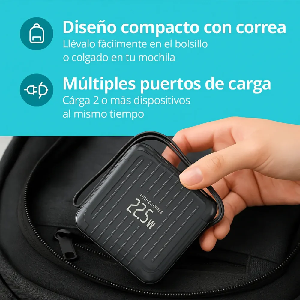 POWER BANK CARGADOR CELULAR PORTÁTIL 10000MAH CARGA RÁPIDA - Image 4