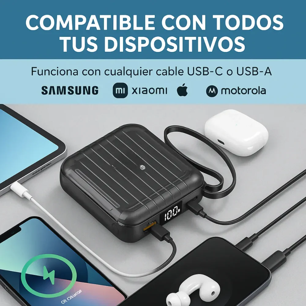 POWER BANK CARGADOR CELULAR PORTÁTIL 10000MAH CARGA RÁPIDA - Image 7