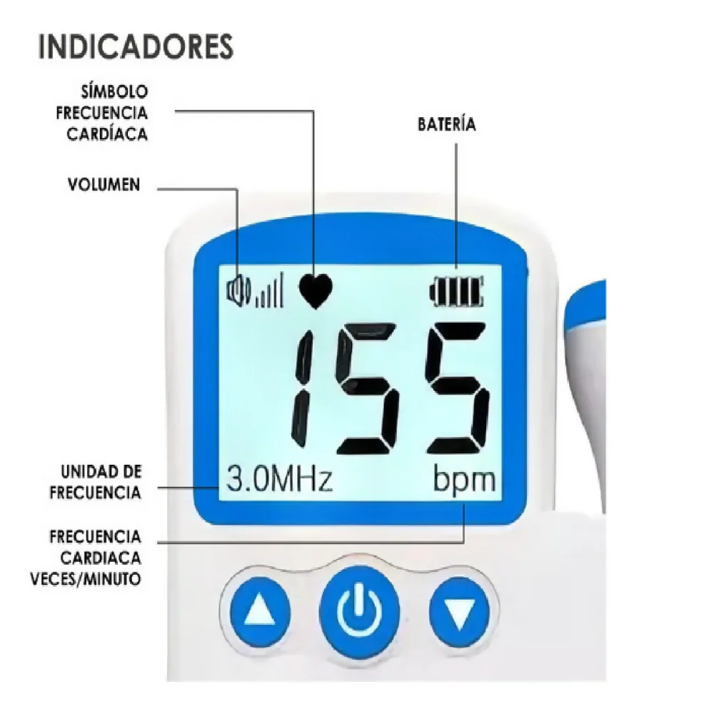 PULSÓMETRO DOPPLER PARA BEBÉS Y EMBARAZADAS COLOR AZUL - Image 6