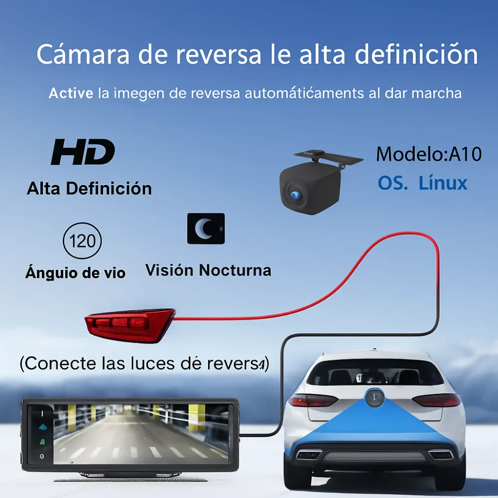 RADIO PANTALLA CARRO CAR PLAY 10 PULGADAS CÁMARA TRASERA HD NEGRO - Image 5