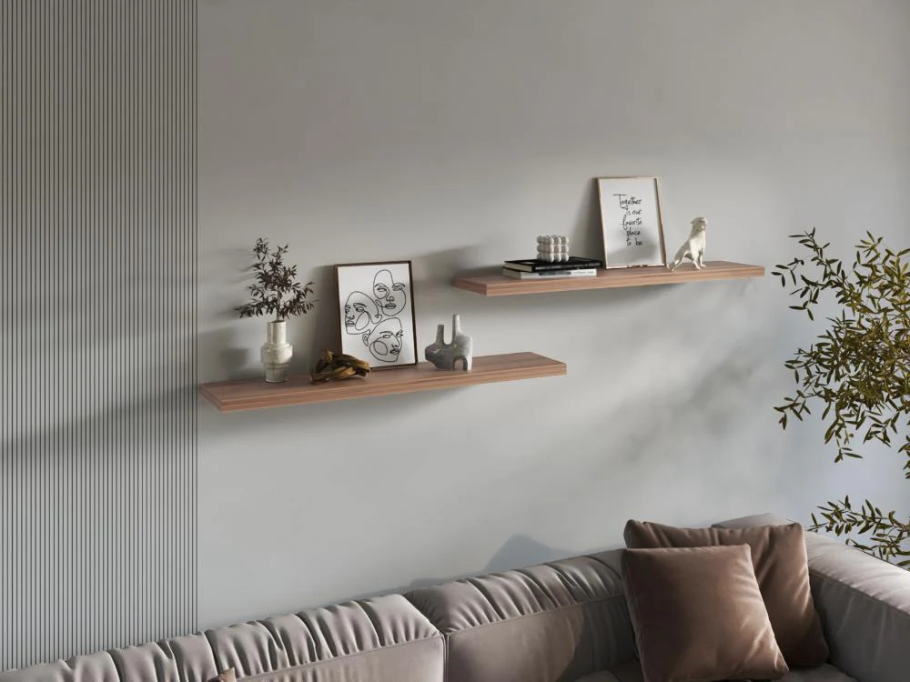 REPISA FLOTANTE SHELF 120, CAFÉ ESPRESSO, CON ESPACIO PARA COLOCAR OBJETOS DECORATIVOS X2 UNIDADES ZF