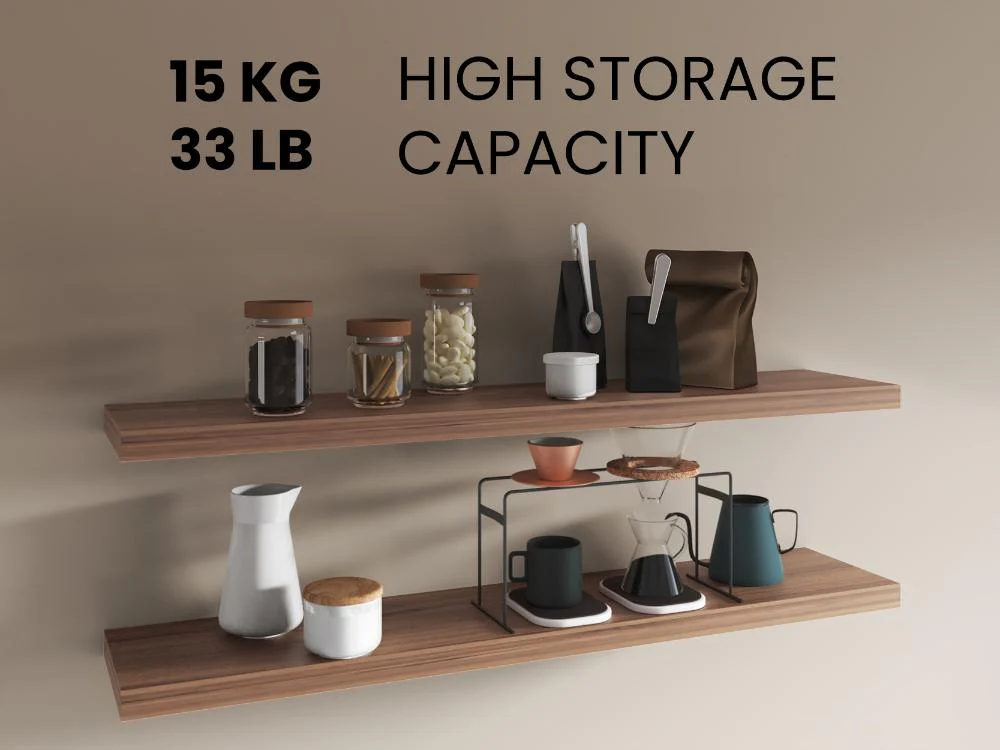 REPISA FLOTANTE SHELF 120, CAFÉ ESPRESSO, CON ESPACIO PARA COLOCAR OBJETOS DECORATIVOS X2 UNIDADES ZF - Image 5