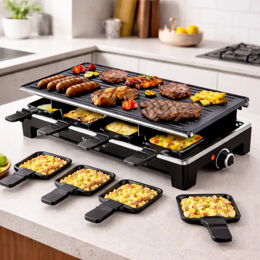 SARTÉN ELÉCTRICA PARRILLA ASADOR PLANCHA GRILL ANTIADHERENTE NEGRO 110V - Image 2