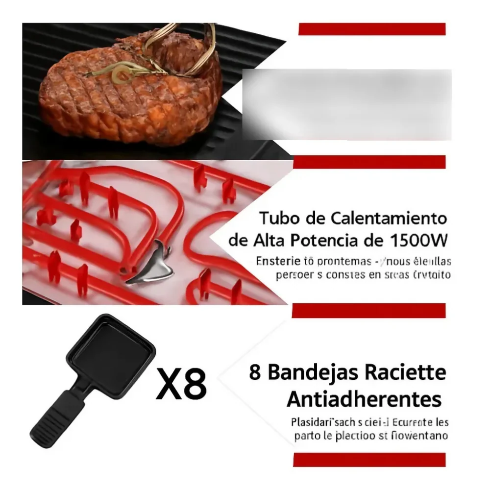 SARTÉN ELÉCTRICA PARRILLA ASADOR PLANCHA GRILL ANTIADHERENTE NEGRO 110V - Image 5