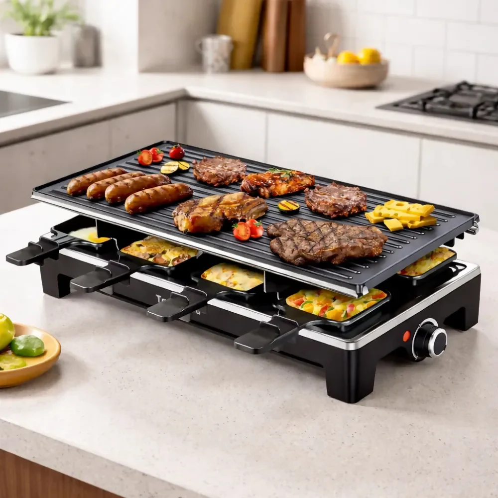 SARTÉN ELÉCTRICA PARRILLA ASADOR PLANCHA GRILL ANTIADHERENTE NEGRO 110V - Image 8