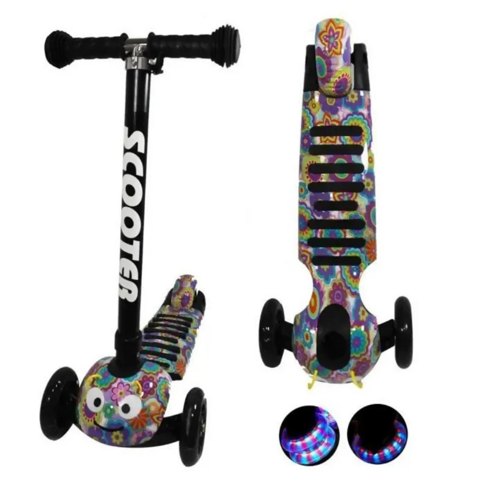 SCOOTER PARA NIÑOS PLEGABLE CON LUCES LED DISEÑO GUSANO GRAFFITI - Image 4