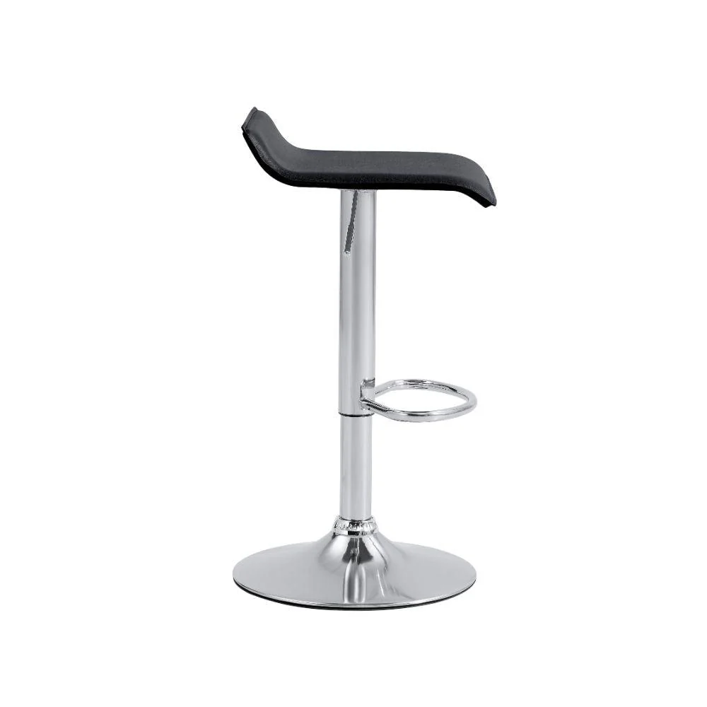 KIT DE DOS SILLAS BAR RECIFES, NEGRO, BASE METAL CROMADO, DISEÑO MODERNO - Image 4