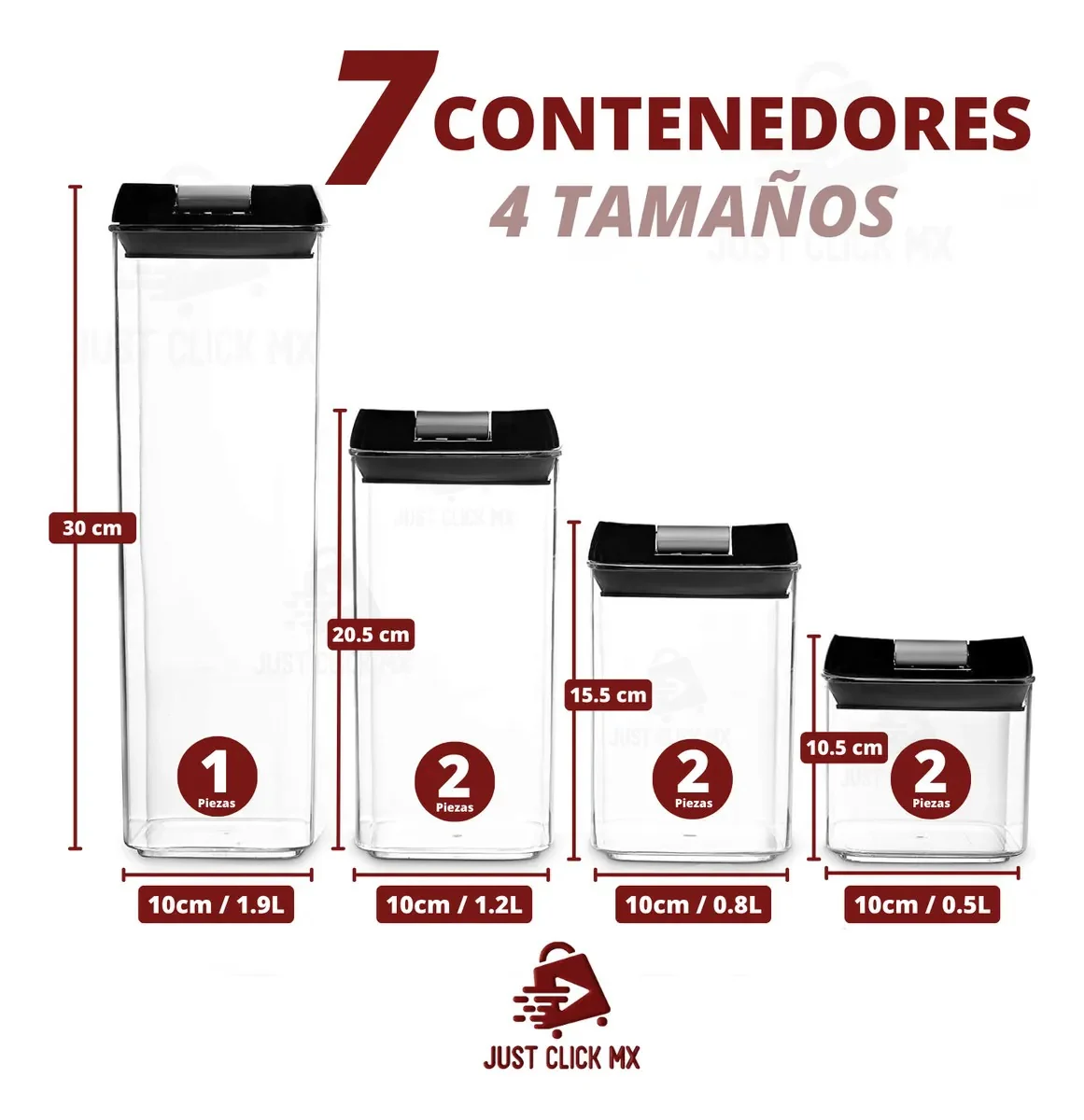 SET ORGANIZADOR DE GRANOS PARA COCINA 7 PIEZAS - Image 3