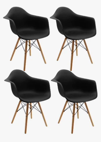 SET X4 SILLAS COMEDOR SALA OFICINA REPOSA BRAZO TECNOHOGARJS