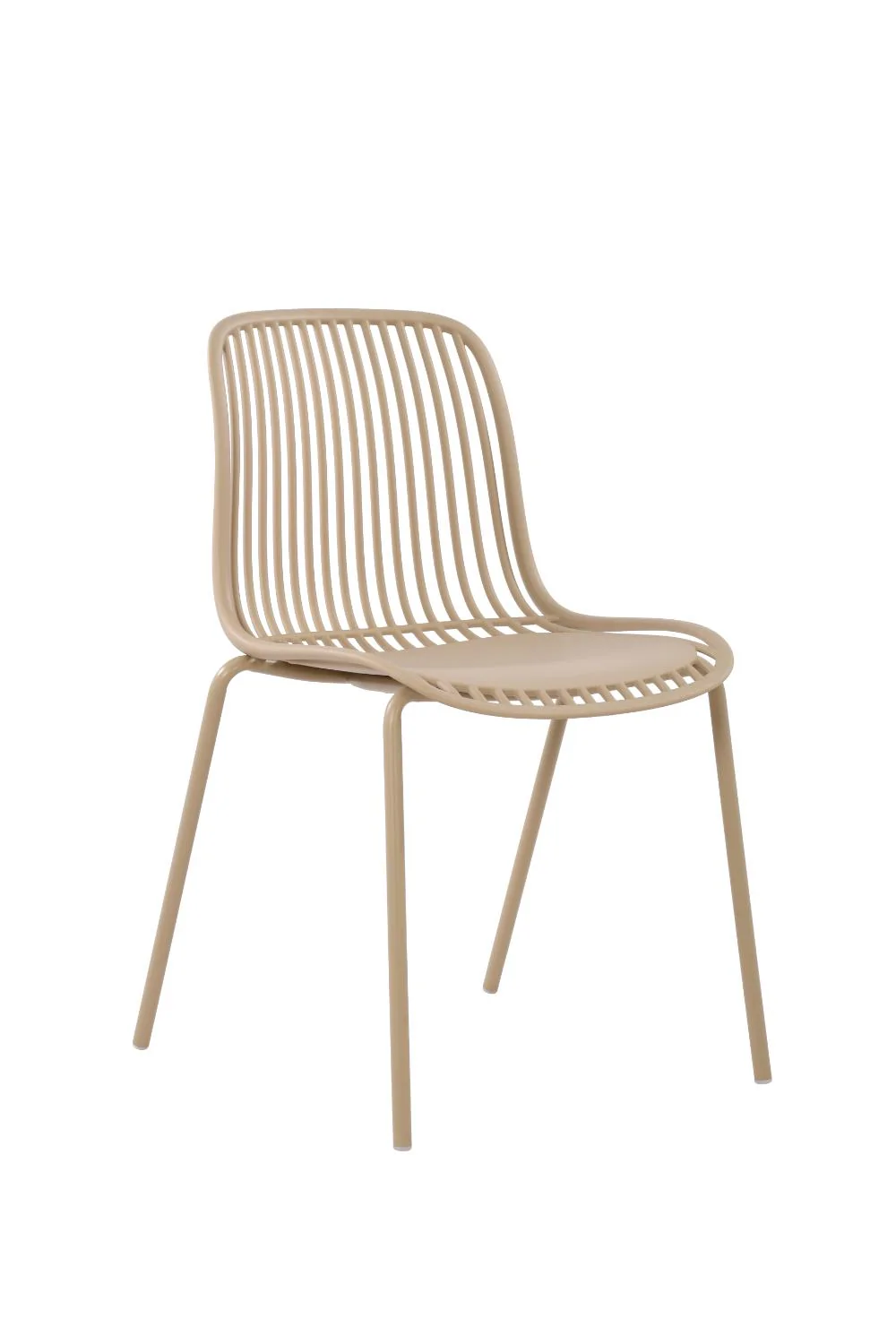 Silla Barcelona, Color Beige, Con espaldar en lineas diseño moderno X2