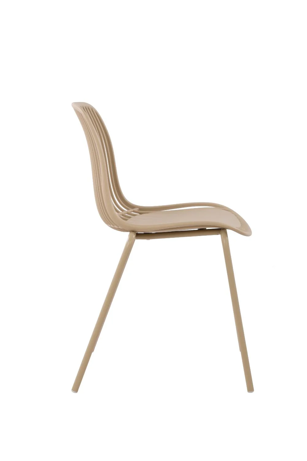 Silla Barcelona, Color Beige, Con espaldar en lineas diseño moderno X2 - Image 2