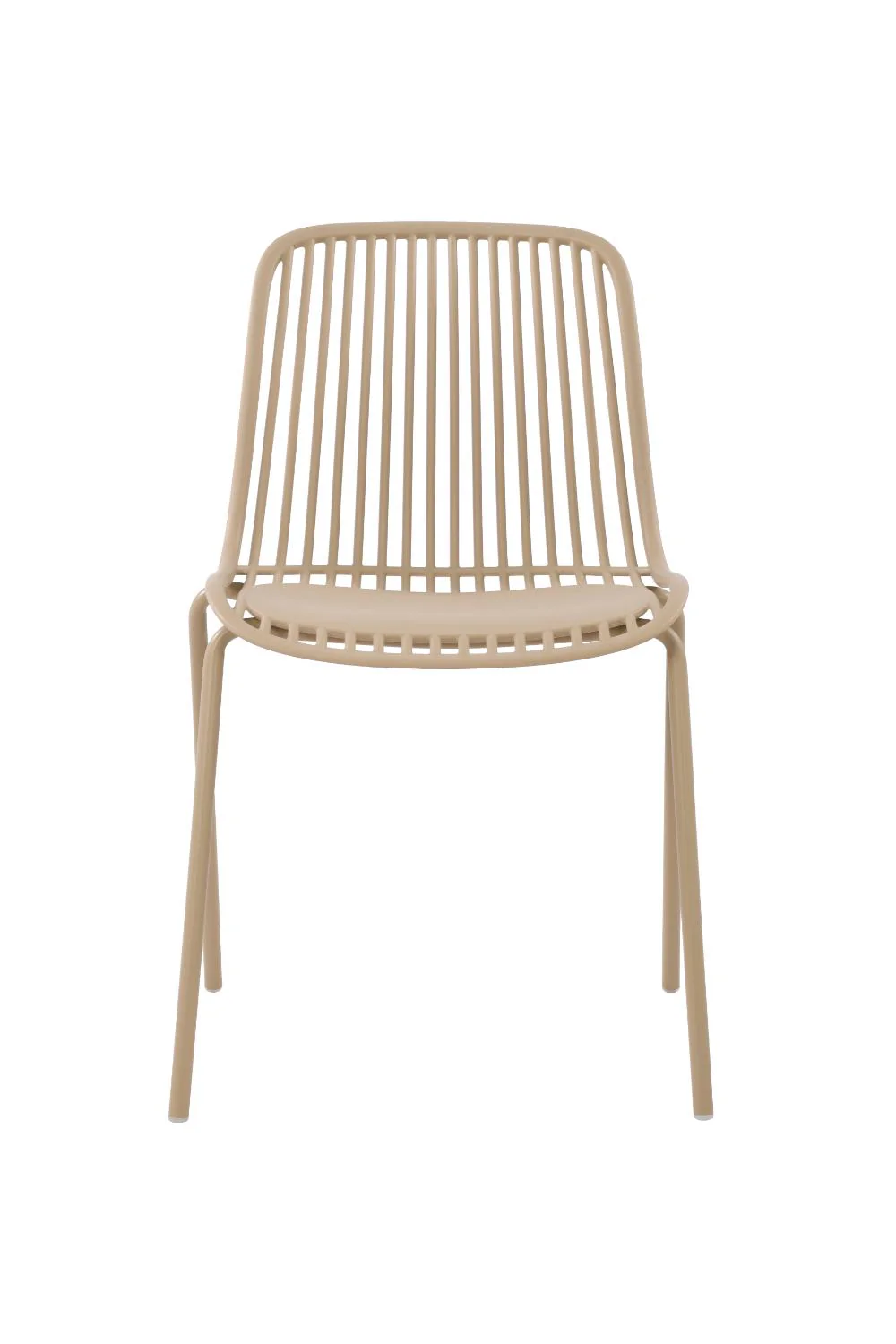 Silla Barcelona, Color Beige, Con espaldar en lineas diseño moderno X2 - Image 4