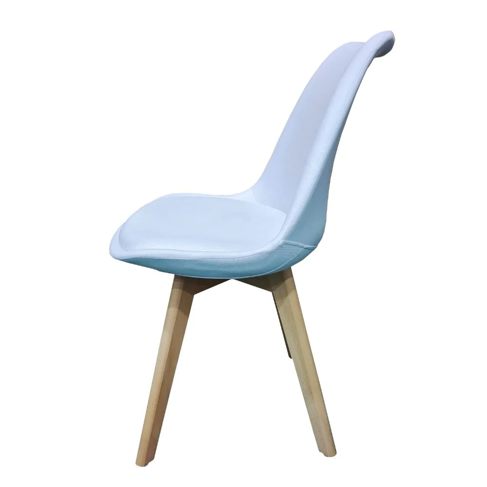 KIT SILLA DERIK, COLOR BLANCO Y CAFE CLARO, CON ESPALDAR Y PATAS EN MADERA X2 - Image 2