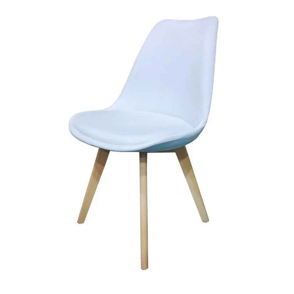 KIT SILLA DERIK, COLOR BLANCO Y CAFE CLARO, CON ESPALDAR Y PATAS EN MADERA X2 - Image 5