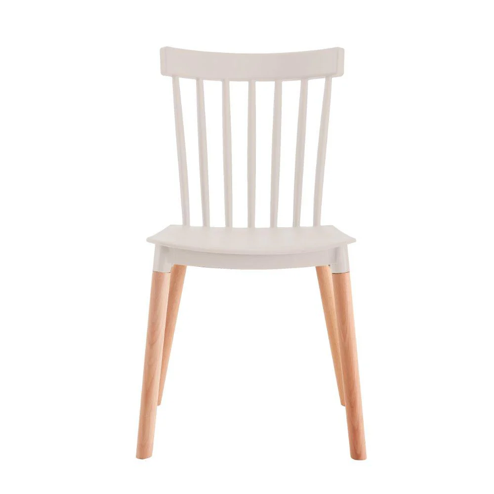 KIT DE DOS SILLAS JEICOB, BLANCO Y CAFÉ CLARO, CÓMODO ASIENTO Y PATAS EN MADERA - Image 2