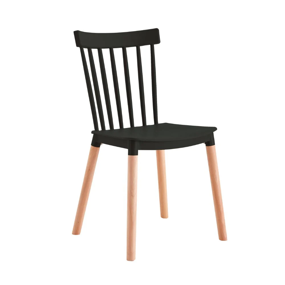 KIT DE SEIS SILLAS JEICOB, NEGRO Y CAFÉ CLARO, CÓMODO ASIENTO Y PATAS EN MADERA - Image 2