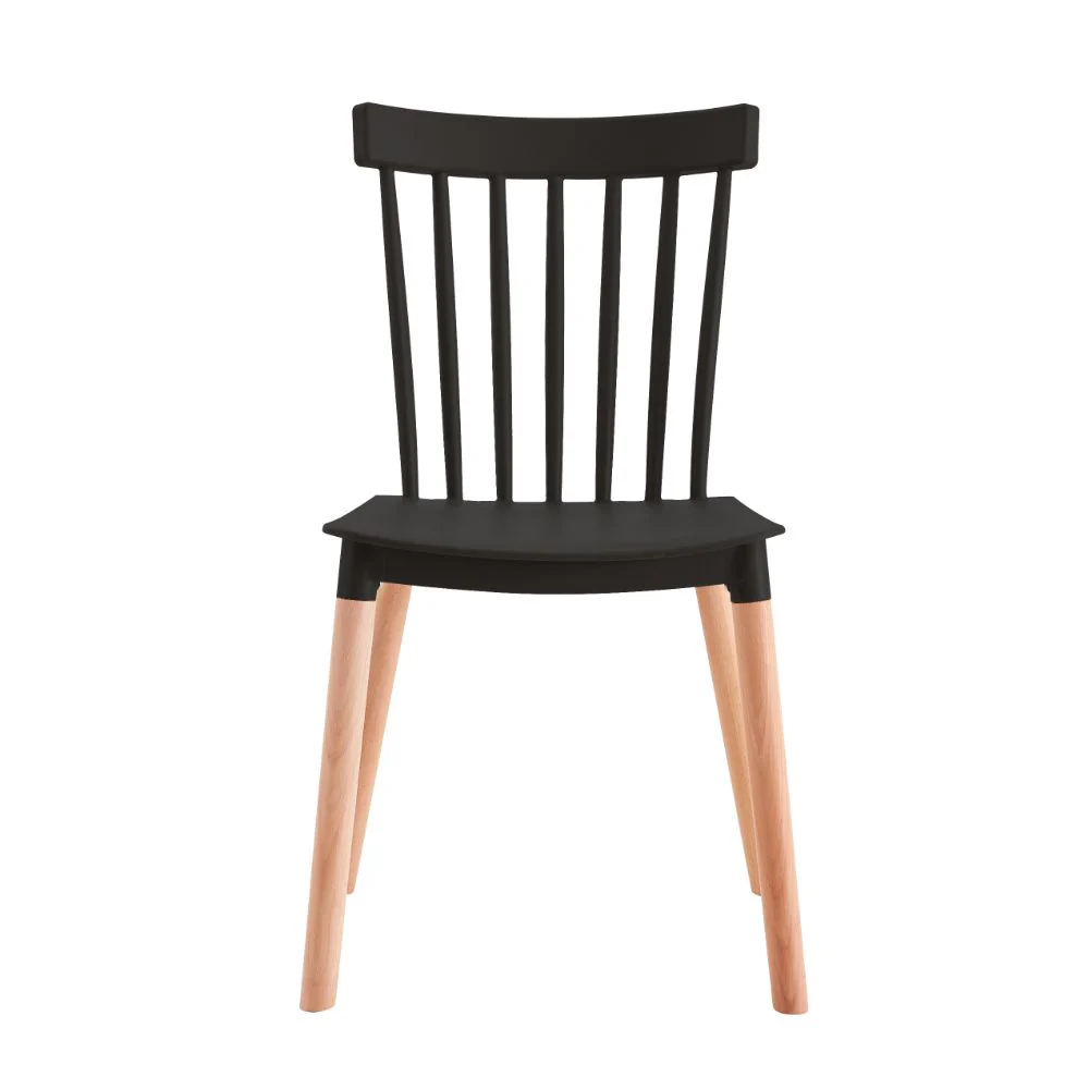 KIT DE SEIS SILLAS JEICOB, NEGRO Y CAFÉ CLARO, CÓMODO ASIENTO Y PATAS EN MADERA - Image 3