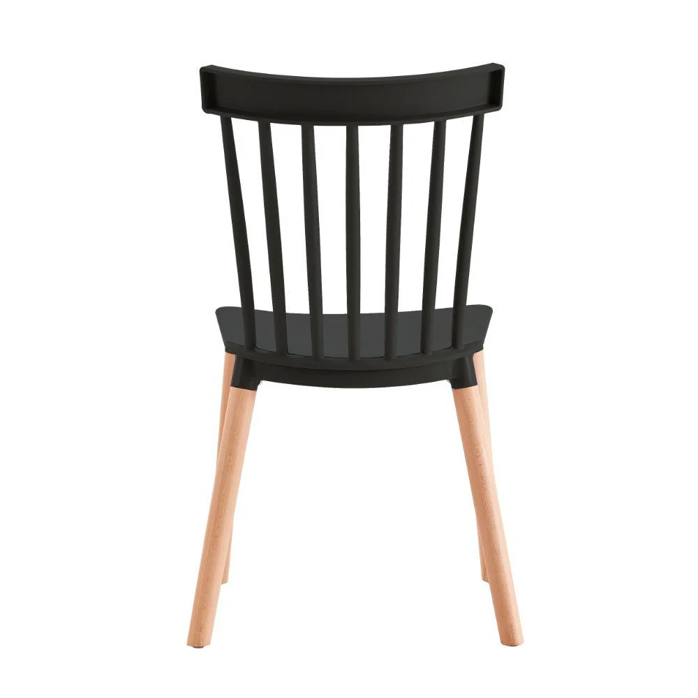 KIT DE SEIS SILLAS JEICOB, NEGRO Y CAFÉ CLARO, CÓMODO ASIENTO Y PATAS EN MADERA - Image 4