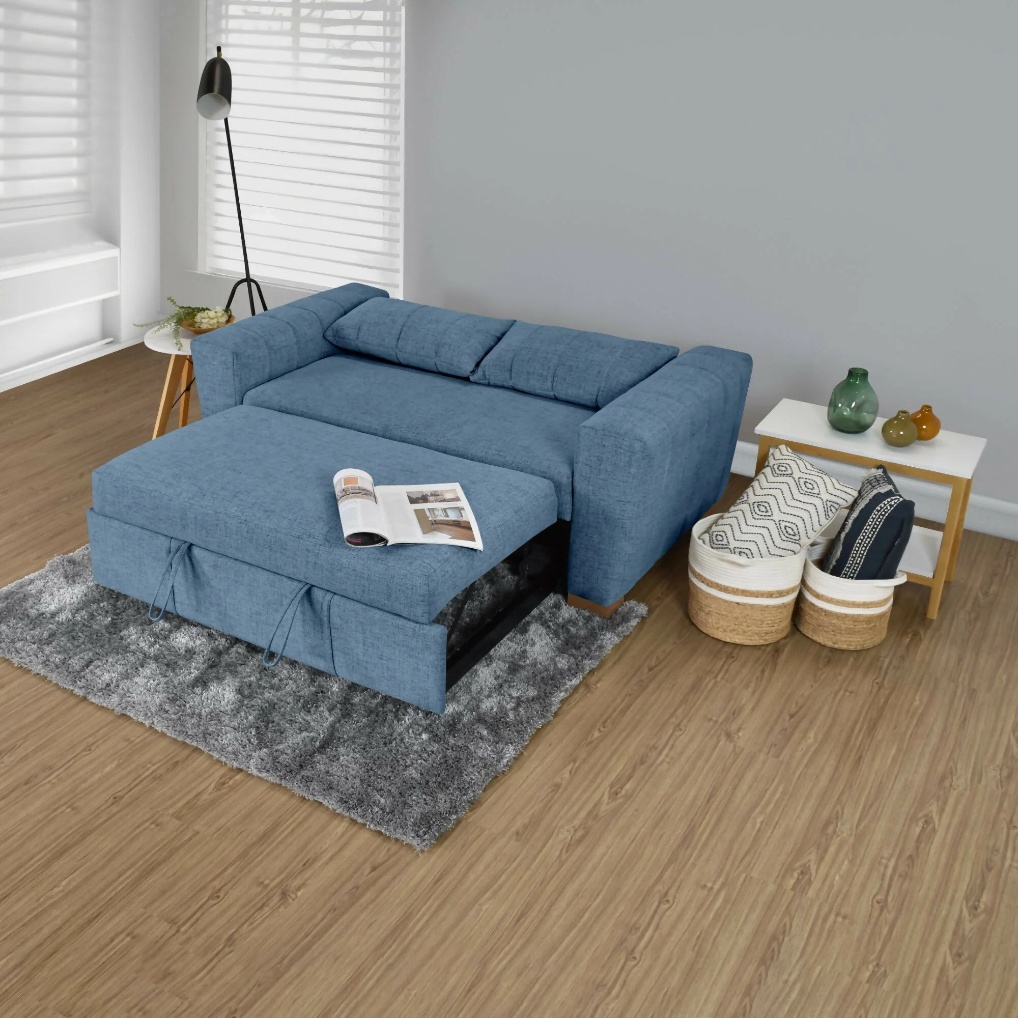 SOFA CAMA 2 PUESTOS HANNOVER 160X89X85 TELA INDIGO - Image 8