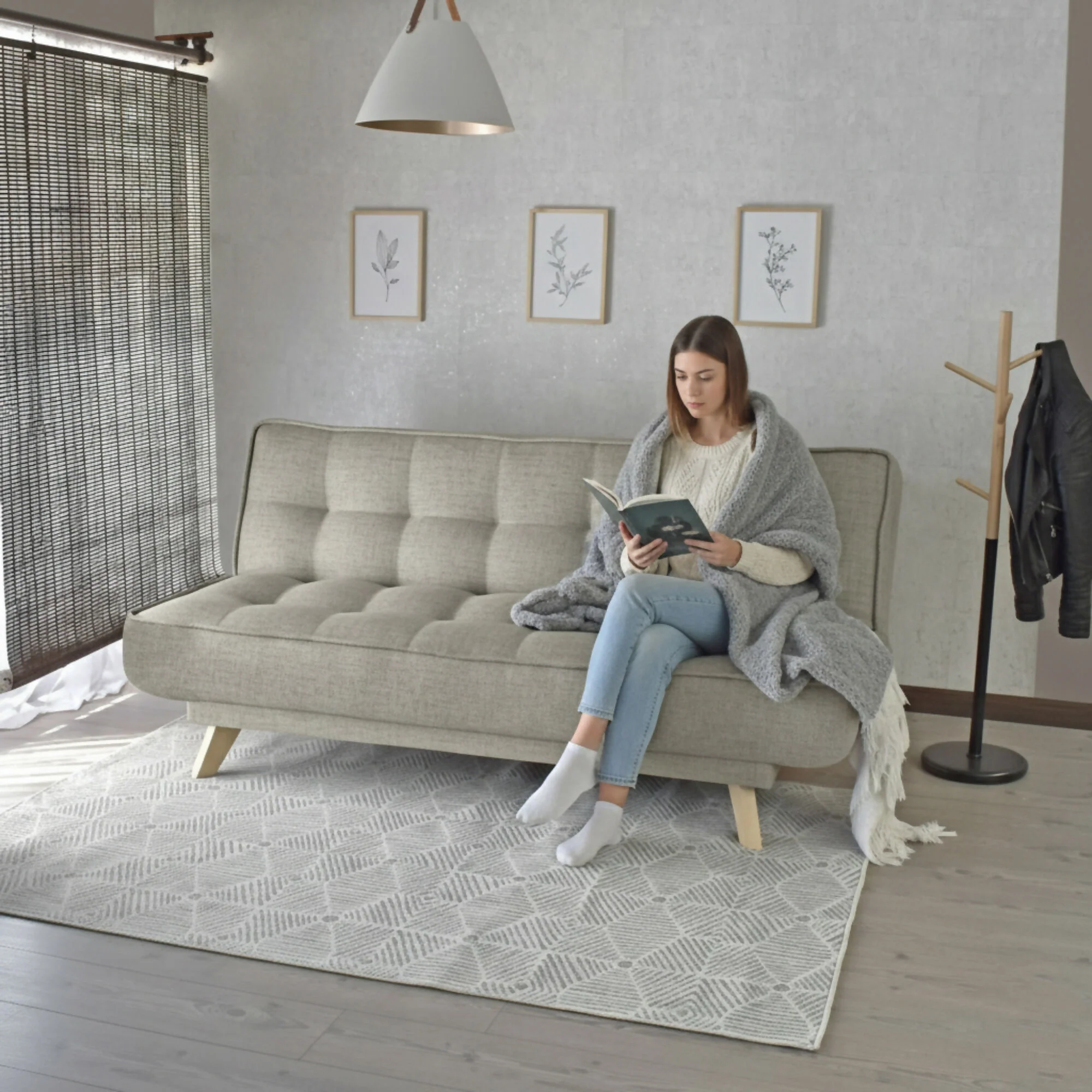 SOFA CAMA 3 POSICIONES GALES 180X90X84 TELA TAUPE - Image 7