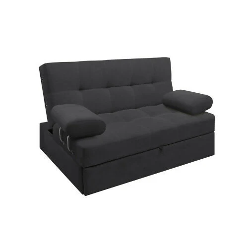 SOFA CAMA ANGELA CON BRAZOS ANTIFLUIDOS GRIS OSCURO - Image 4