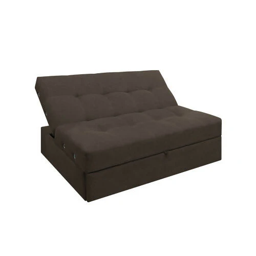 SOFA CAMA ANGELA CON BRAZOS TELA CAFÉ - Image 2