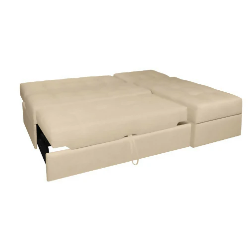 SOFA CAMA ANGELA EN L CON BRAZOS ANTIFLUIDOS BEIGUE