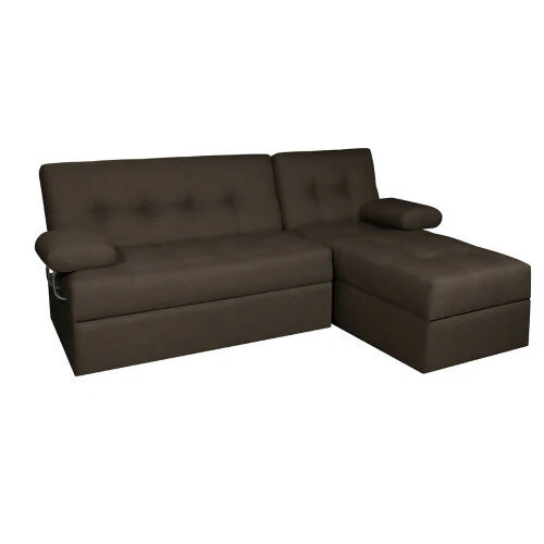 SOFA CAMA ANGELA EN L CON BRAZOS ANTIFLUIDOS CAFÉ
