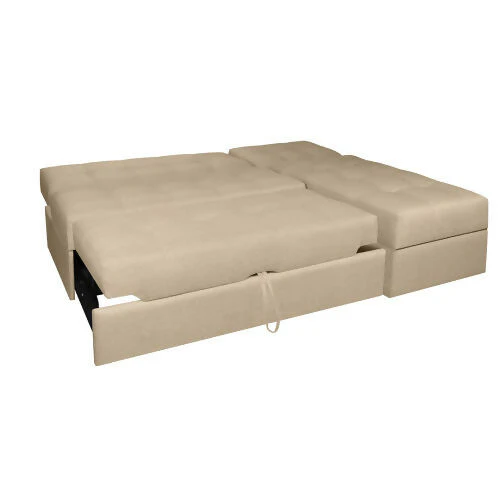SOFA CAMA ANGELA EN L CON BRAZOS TELA BEIGE - Image 5