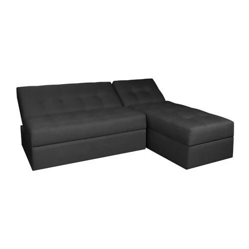 SOFA CAMA ANGELA EN L CON BRAZOS TELA GRIS OSCURO - Image 2