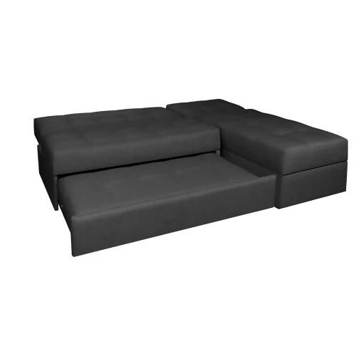 SOFA CAMA ANGELA EN L CON BRAZOS TELA GRIS OSCURO - Image 5