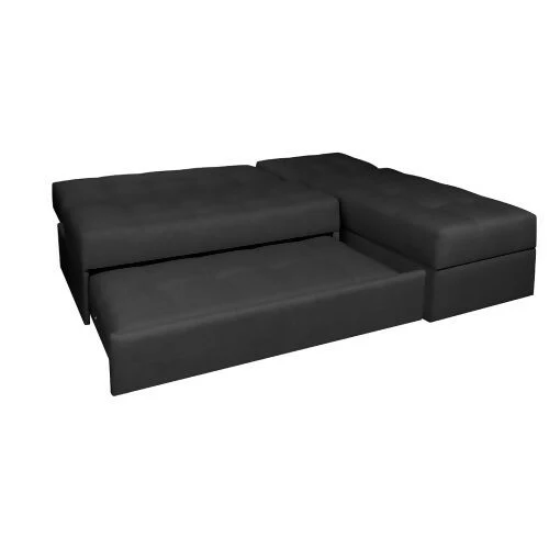 SOFA CAMA ANGELA EN L CON BRAZOS TELA NEGRO - Image 2