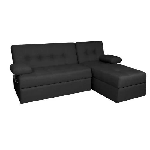 SOFA CAMA ANGELA EN L CON BRAZOS TELA NEGRO - Image 4