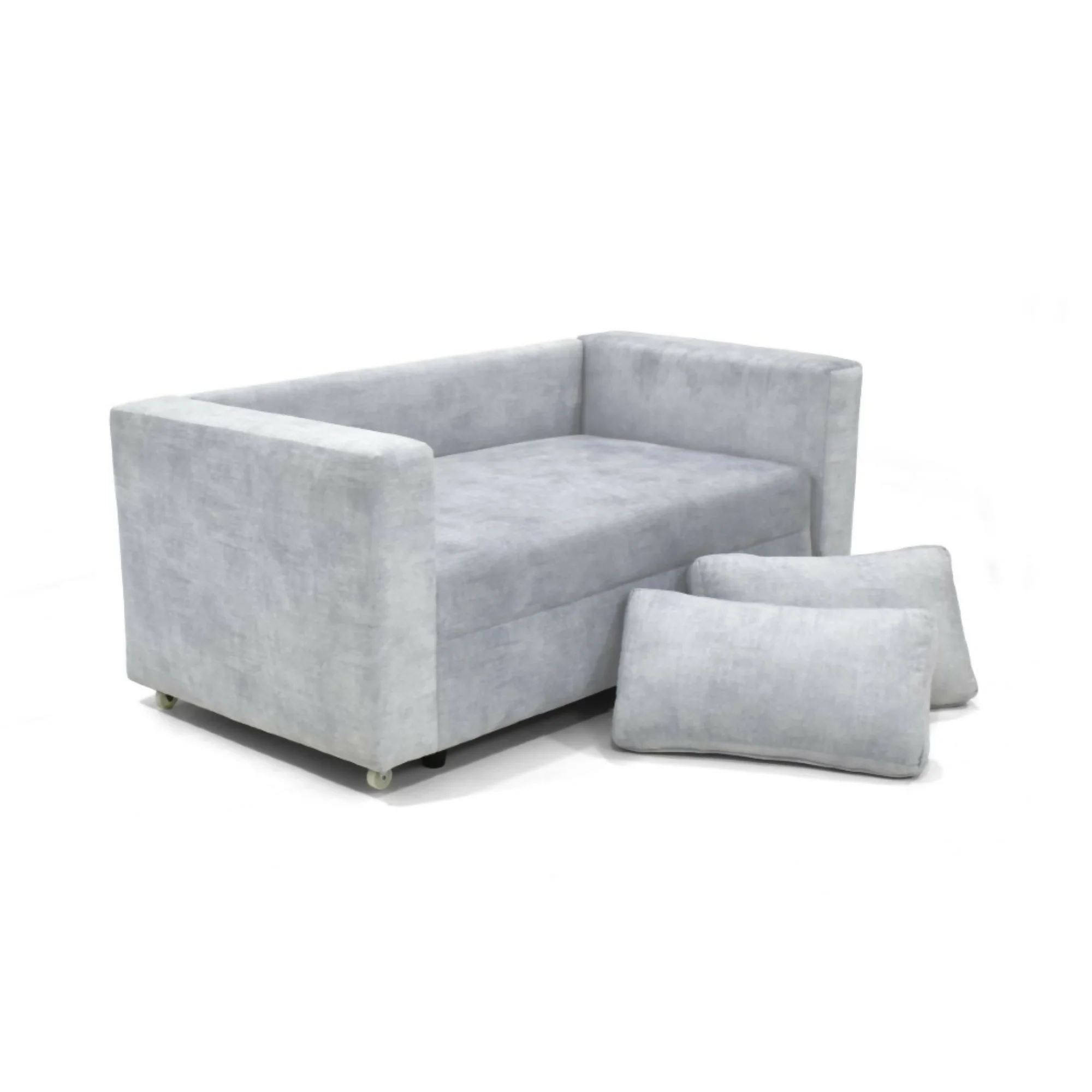 SOFA CAMA BAXTER 160x80x68 CON BAUL TELA PLATA - Image 4