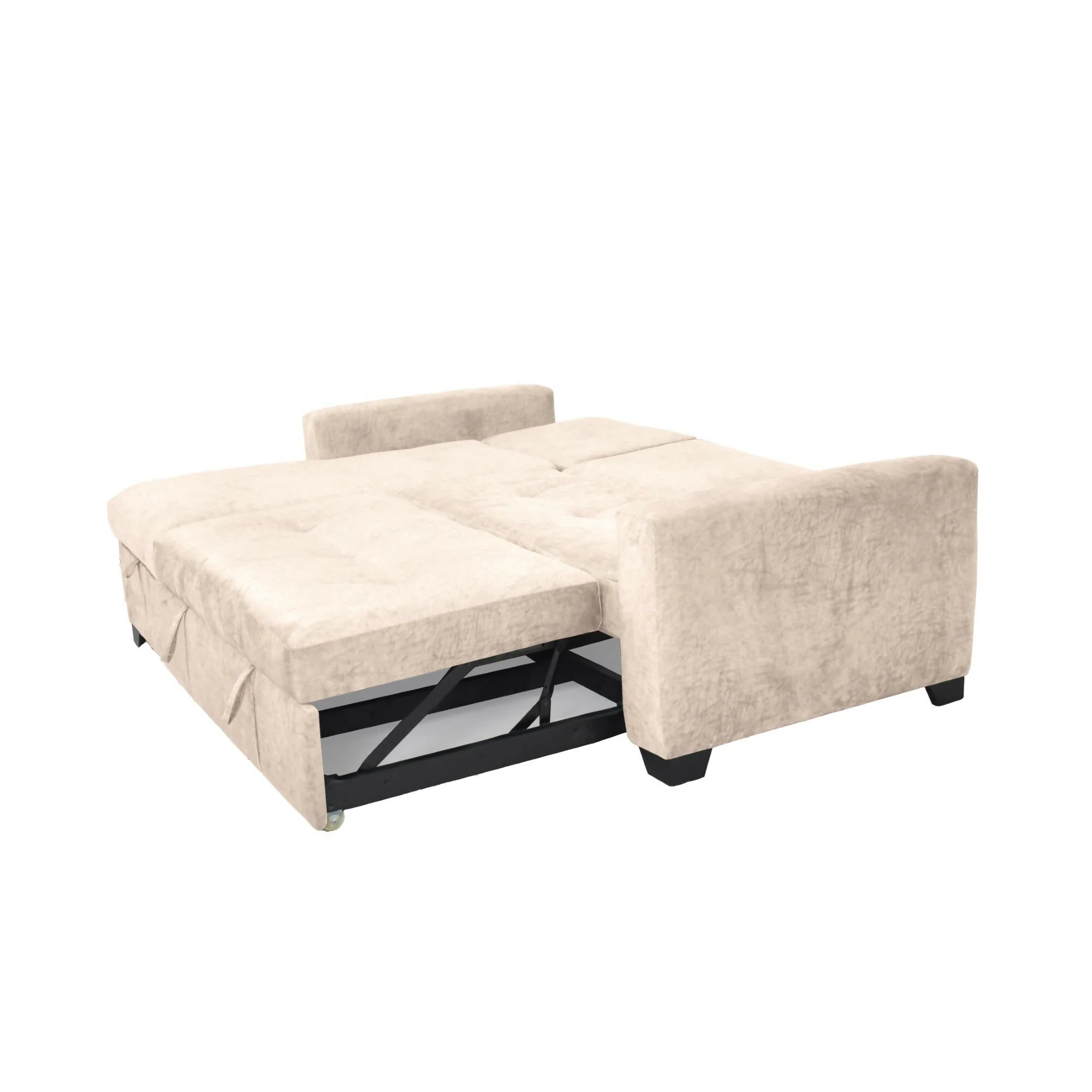 SOFA CAMA EN L ATLAS DERECHO 220X160X92 CON BAUL TELA BEIGE - Image 3