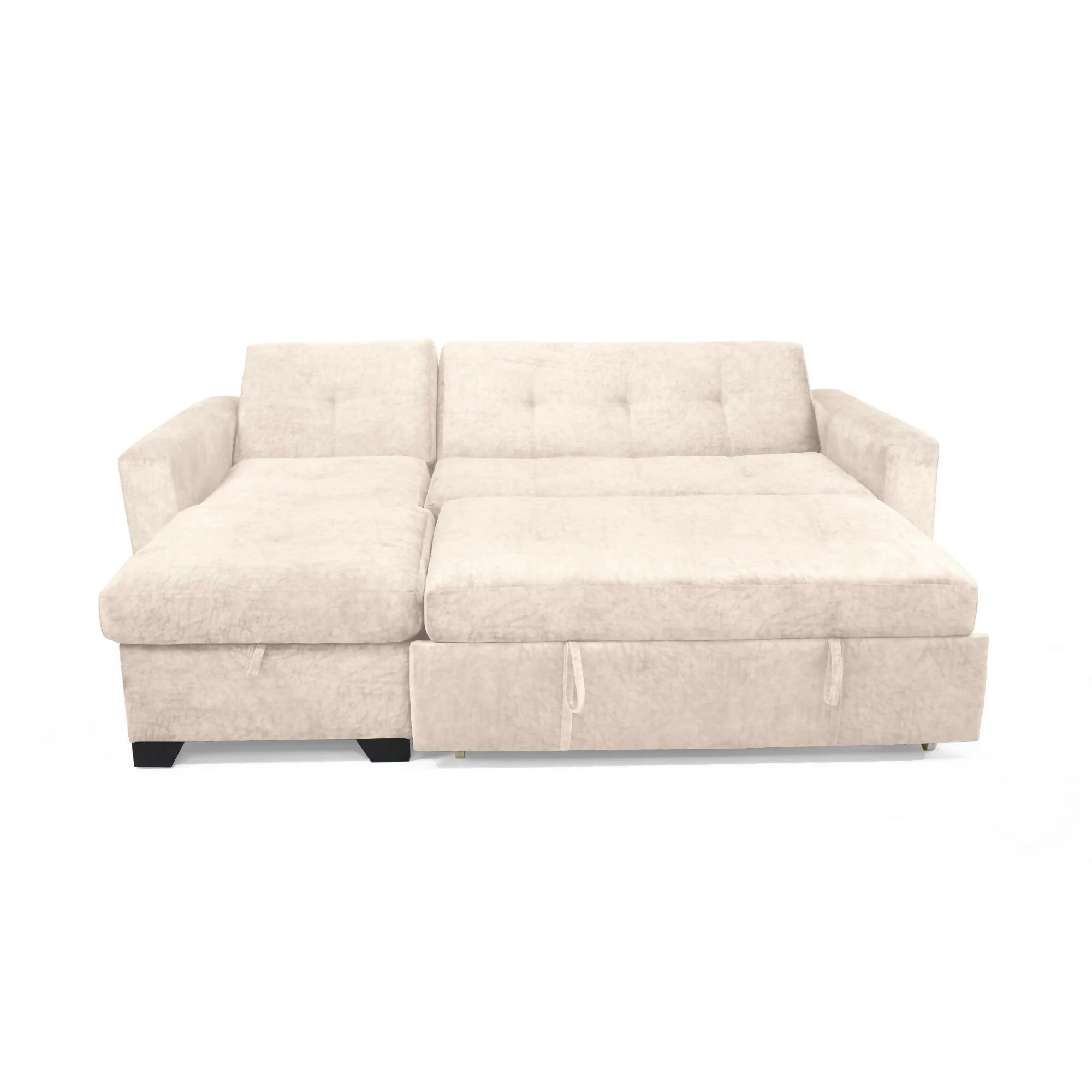 SOFA CAMA EN L ATLAS DERECHO 220X160X92 CON BAUL TELA BEIGE - Image 4