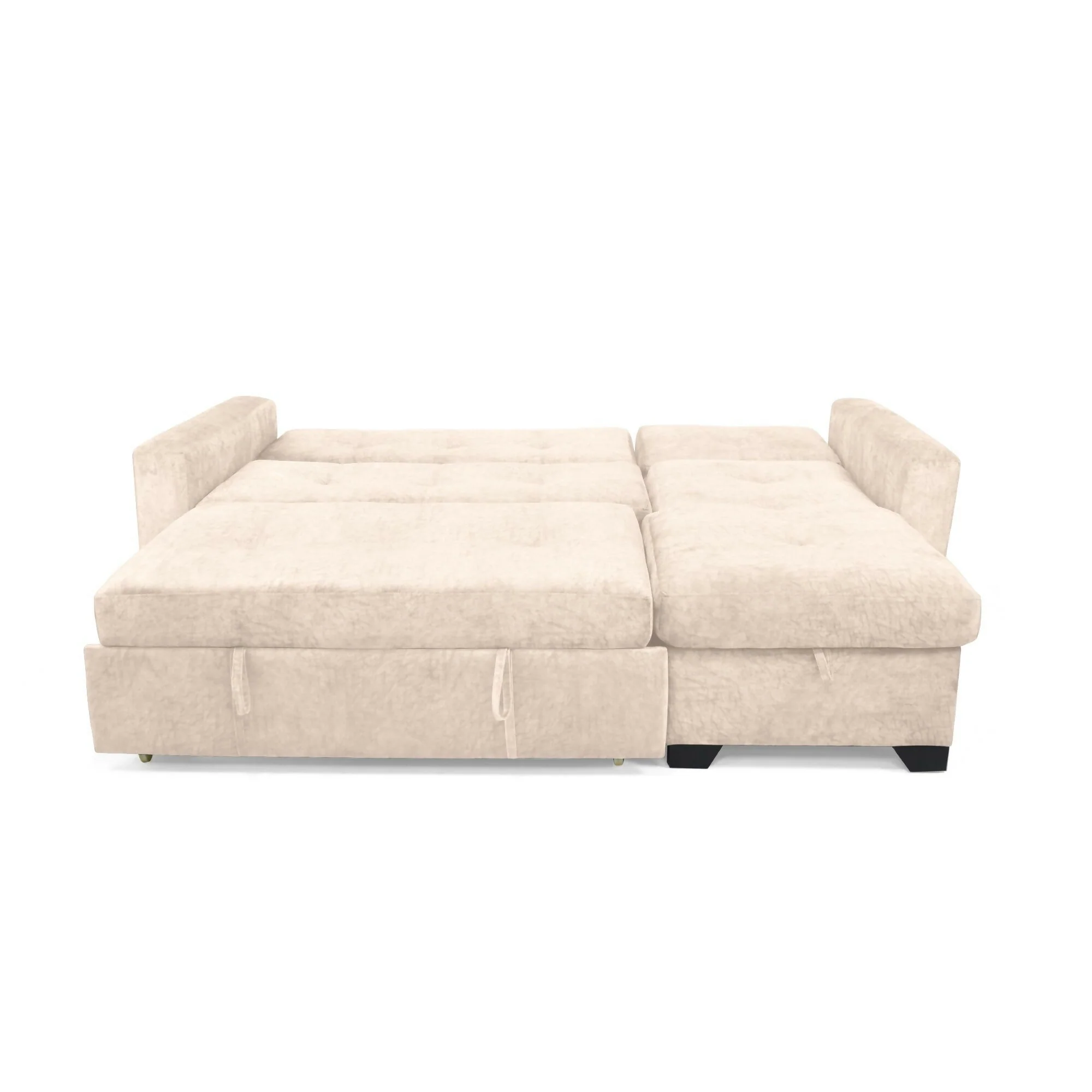 SOFA CAMA EN L ATLAS IZQUIERDO 220X160X92 CON BAUL TELA BEIGE - Image 2
