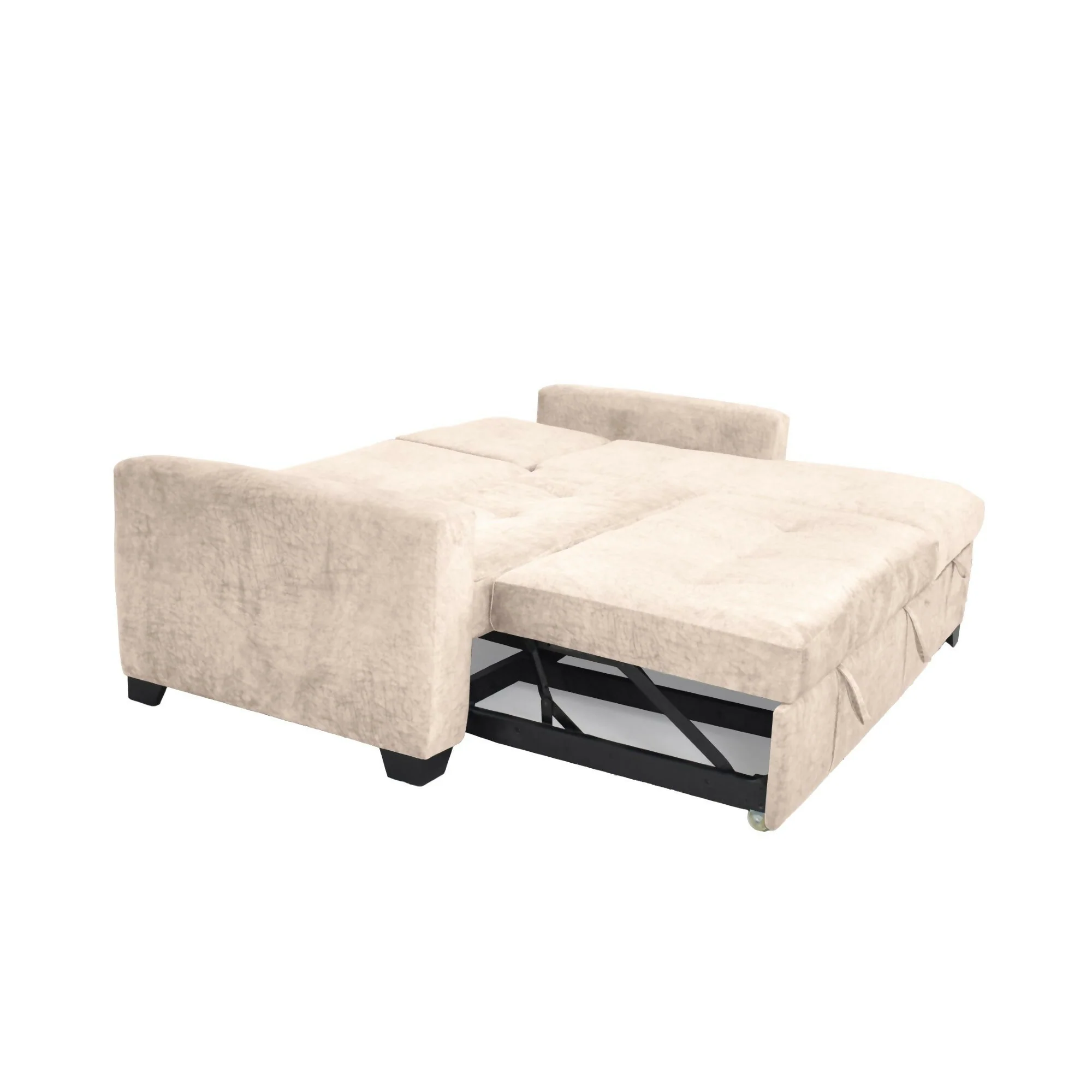 SOFA CAMA EN L ATLAS IZQUIERDO 220X160X92 CON BAUL TELA BEIGE - Image 4