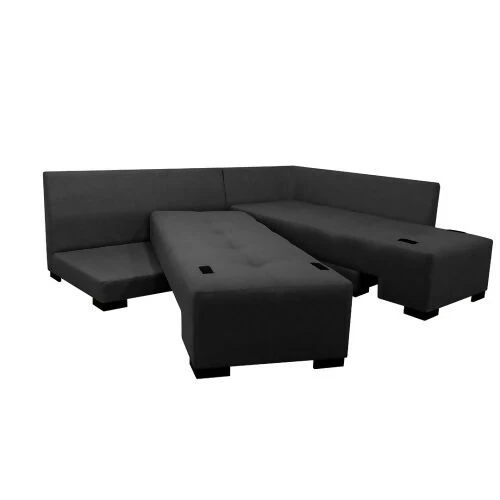 SOFA CAMA EN L STERIMBERG TELA GRIS OSCURO - Image 2