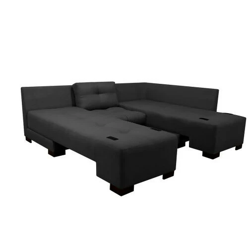 SOFA CAMA EN L STERIMBERG TELA GRIS OSCURO - Image 4