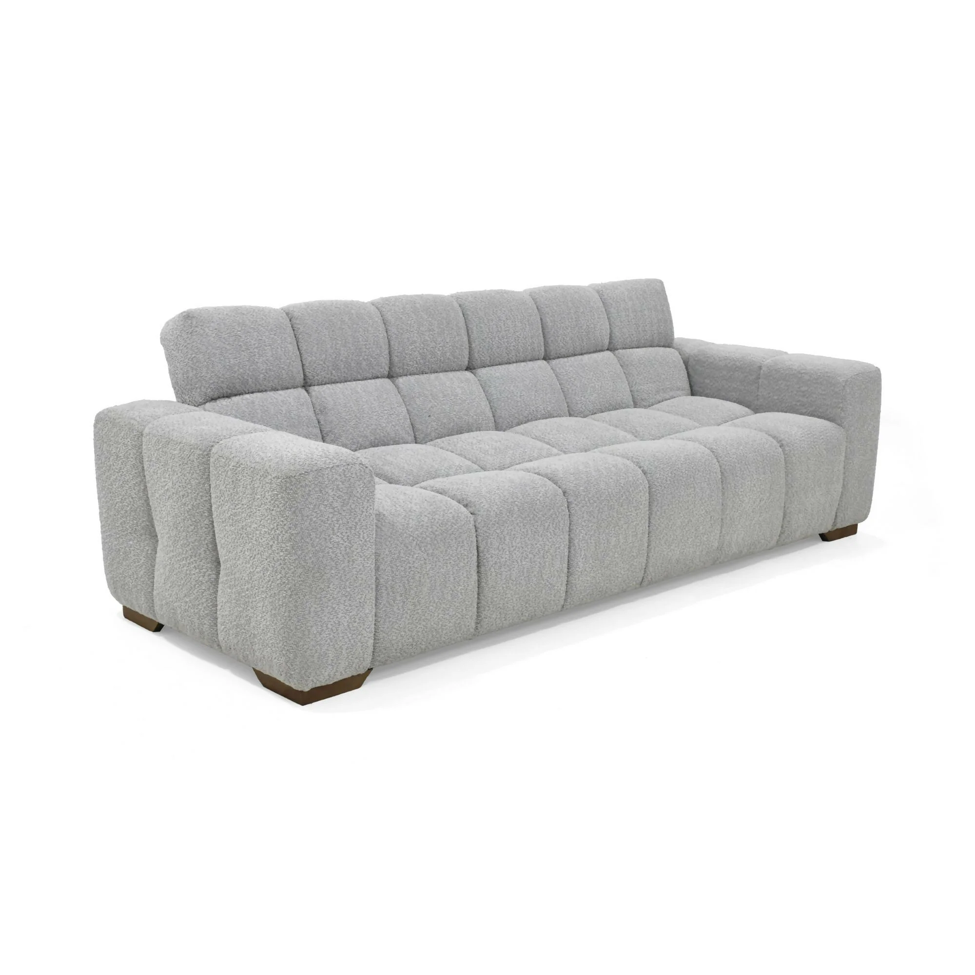 SOFA CAMA MIAMI 228X91X78 RECLINABLE TELA ACOLCHADA PLATA - Image 4