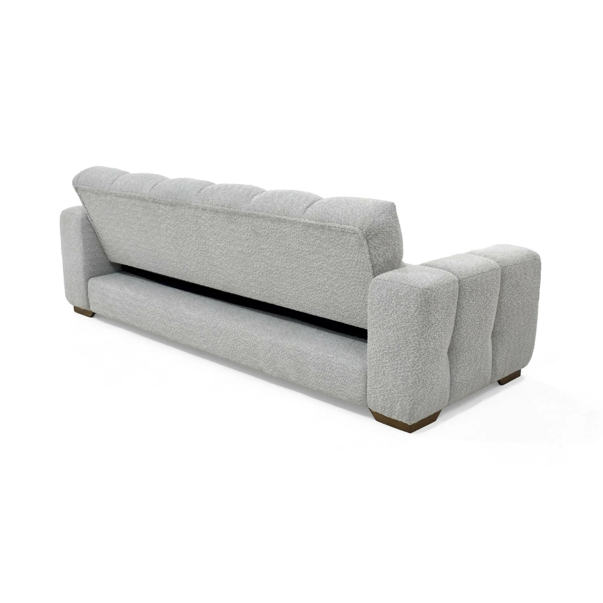 SOFA CAMA MIAMI 228X91X78 RECLINABLE TELA ACOLCHADA PLATA - Image 5