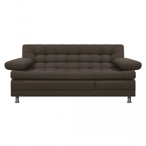 SOFA CAMA MULTIFUNCIONAL EURO 2 PUESTOS CON BRAZOS TELA CAFÉ