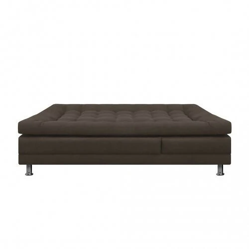 SOFA CAMA MULTIFUNCIONAL EURO 2 PUESTOS CON BRAZOS TELA CAFÉ - Image 3