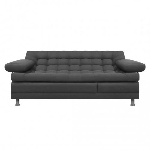 SOFA CAMA MULTIFUNCIONAL EURO 2 PUESTOS CON BRAZOS TELA GRIS - Image 2